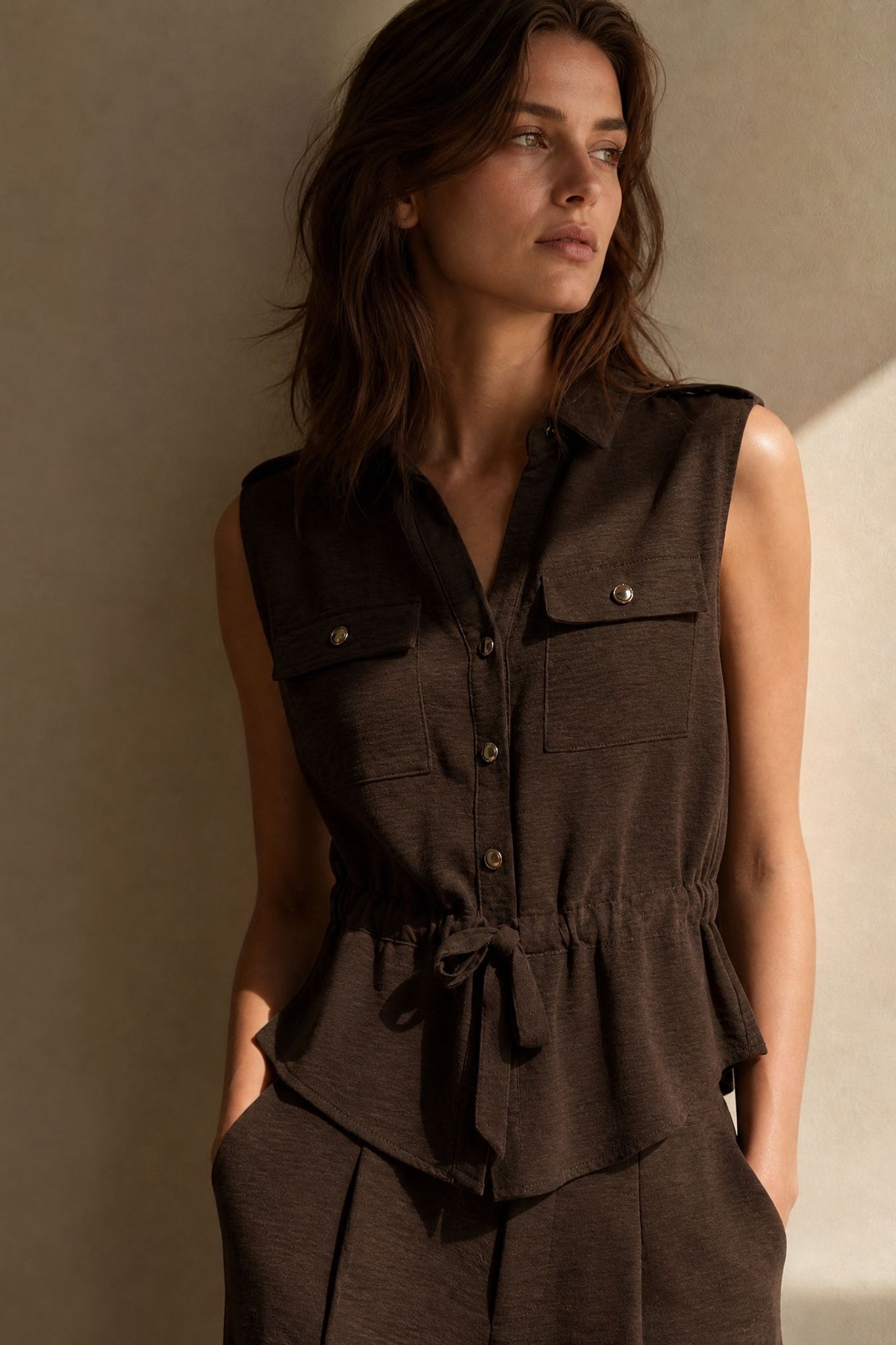 Ensemble saharien sans manches palazzo