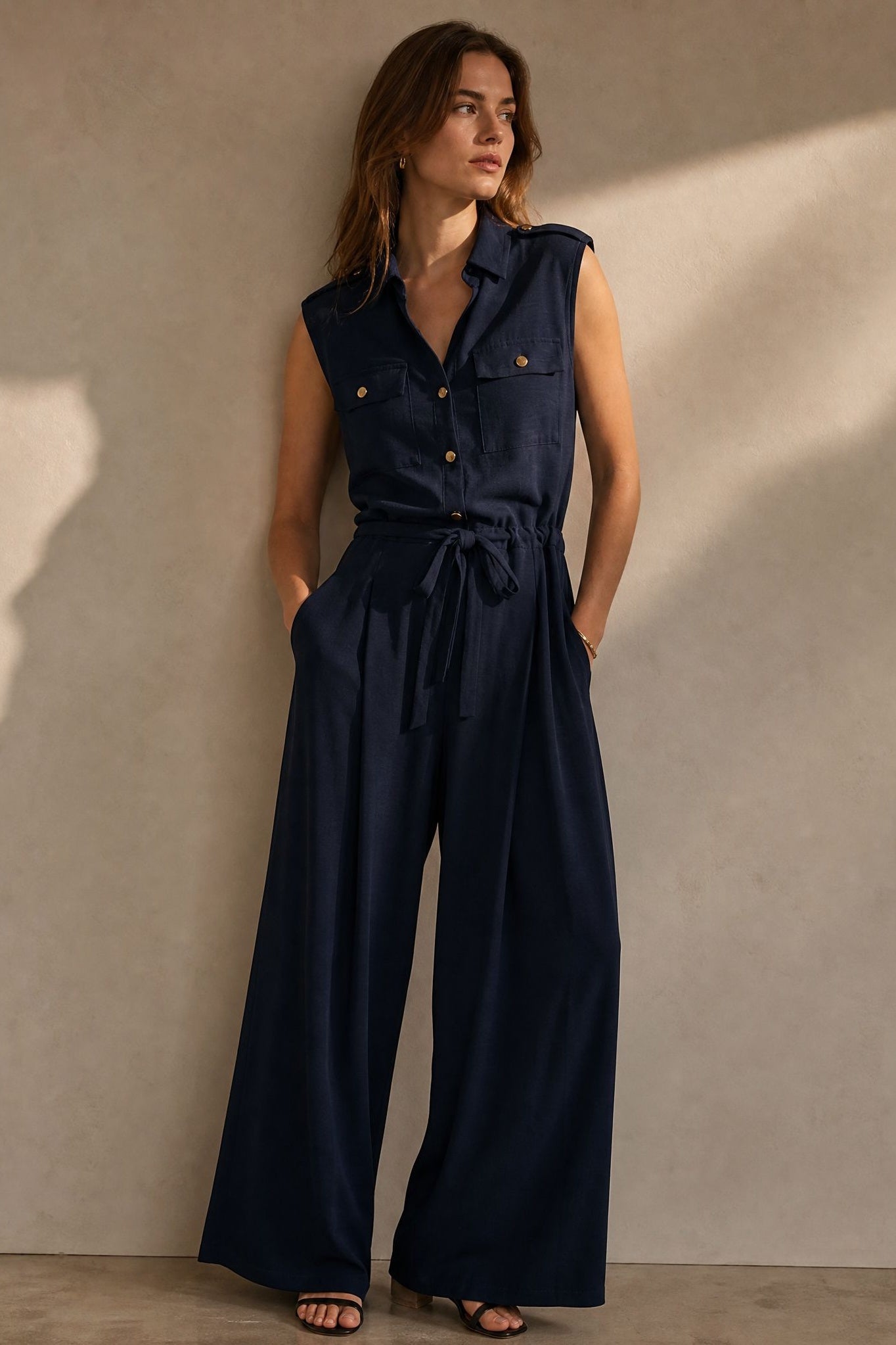 Ensemble saharien sans manches palazzo