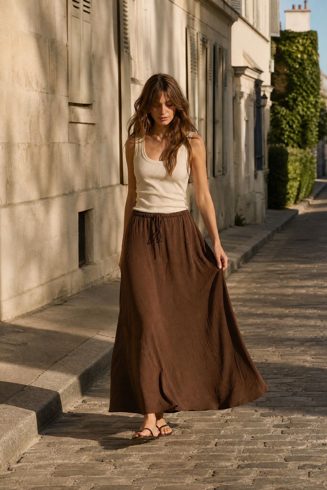 KDAPDT.02 jupe maxi fluide texturee taille elastiquee kivesrc15479310942583s10m69603887219063skusapv00a004762 10