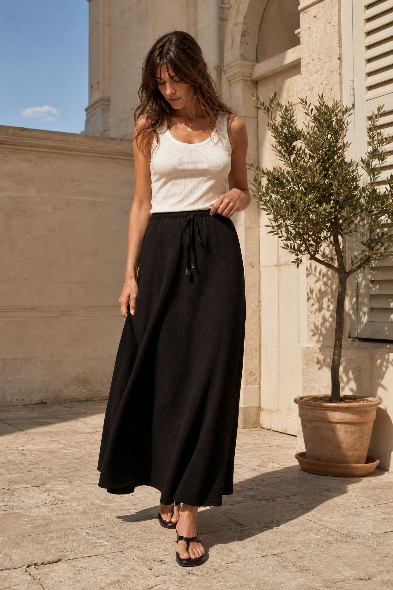 KDAPDT.02 jupe maxi fluide texturee taille elastiquee kivesrc15479310942583s12m69603888169335skusapv00a004762 12