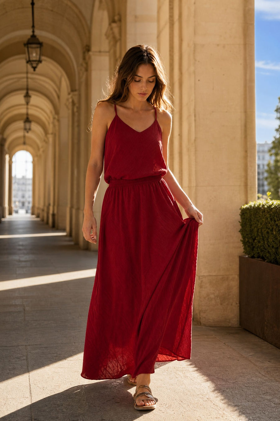 KDAPDT.02 jupe maxi fluide texturee taille elastiquee kivesrc15479310942583s13m69603889054071skusapv00a004762 13