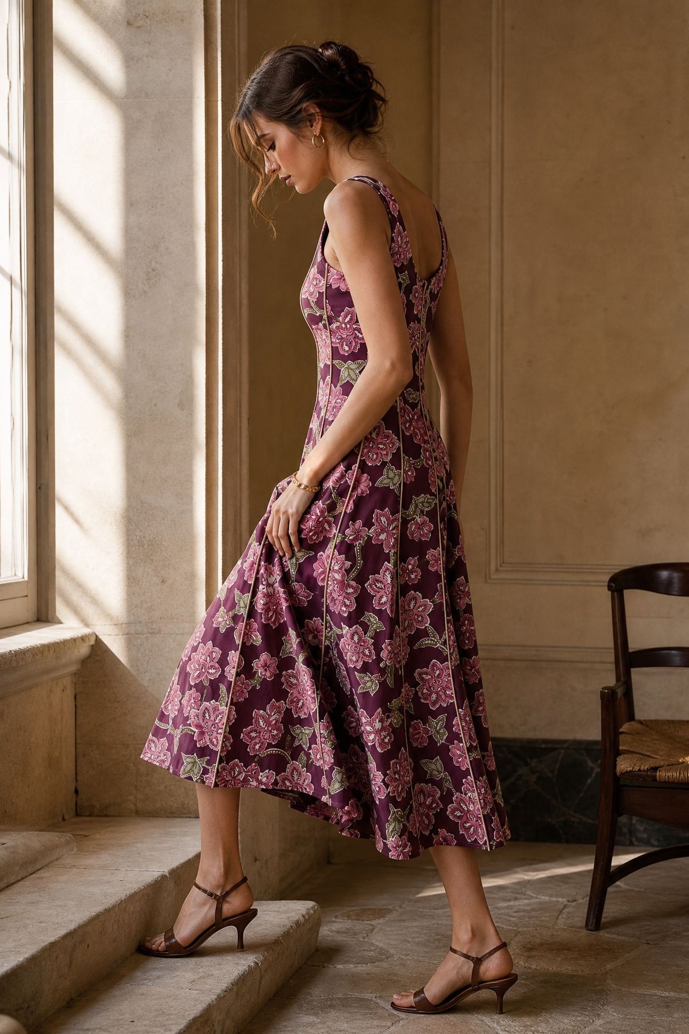 KDAPDT.02 robe midi evasee en coton fleuri kivesrc15476417200503s03m69577004286327skusapv00a004688 03