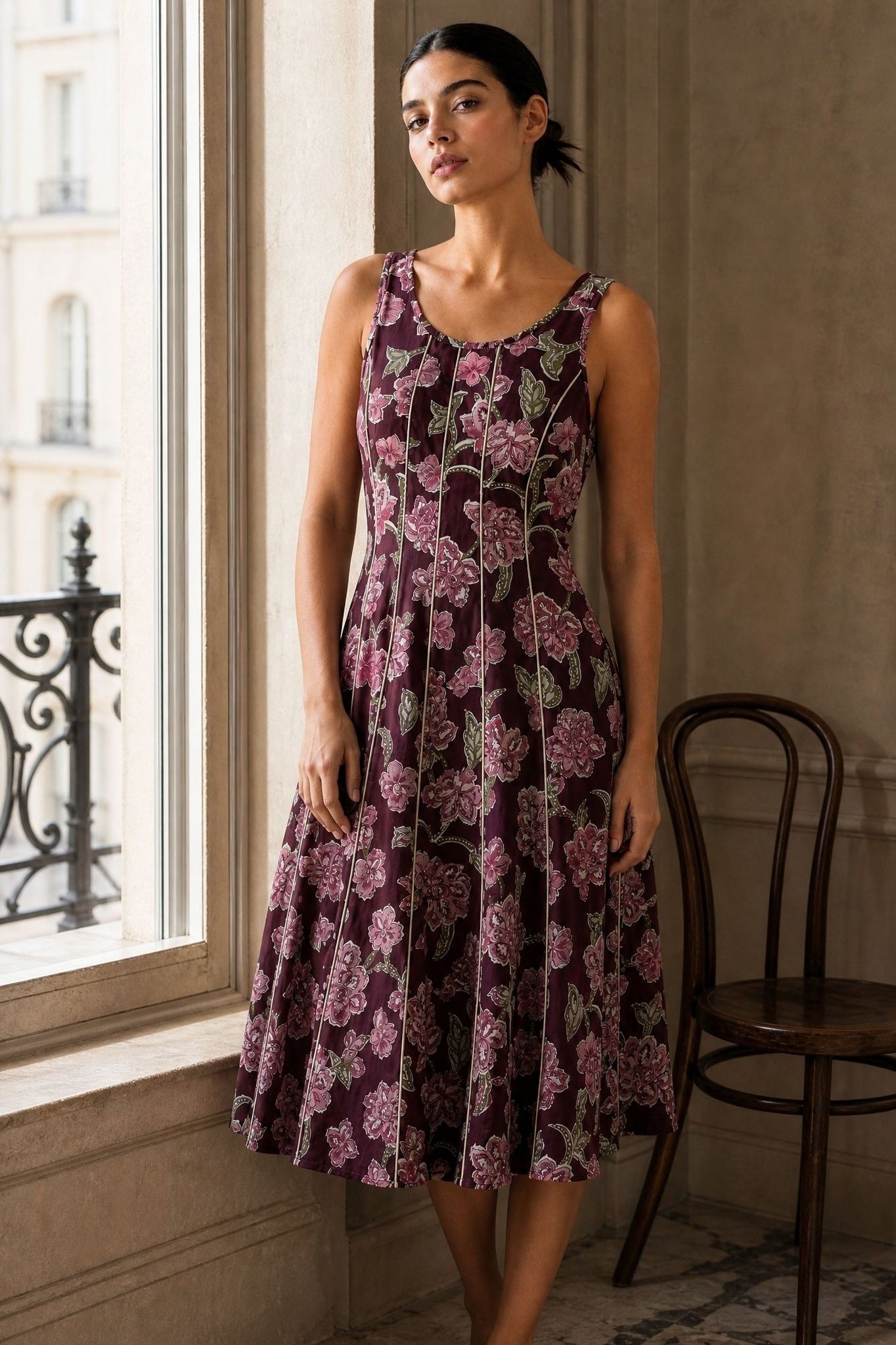 KDAPDT.02 robe midi evasee en coton fleuri kivesrc15476417200503s09m69578231349623skusapv00a004688 09