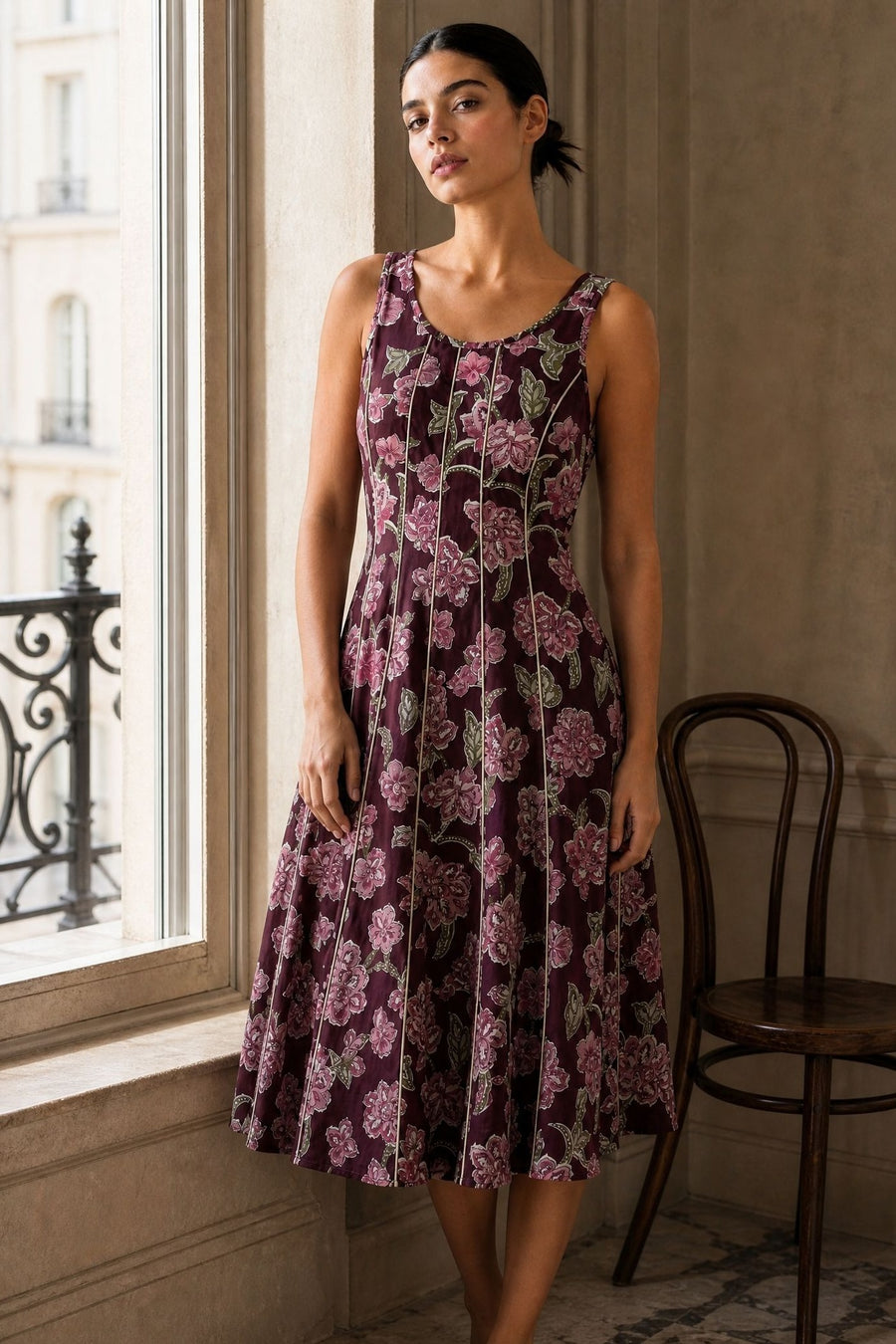 KDAPDT.02 robe midi evasee en coton fleuri kivesrc15476417200503s09m69578231349623skusapv00a004688 09
