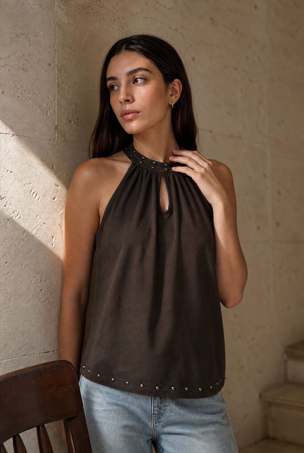 KDAPDT.02 top halter col montant cloute en coton 01
