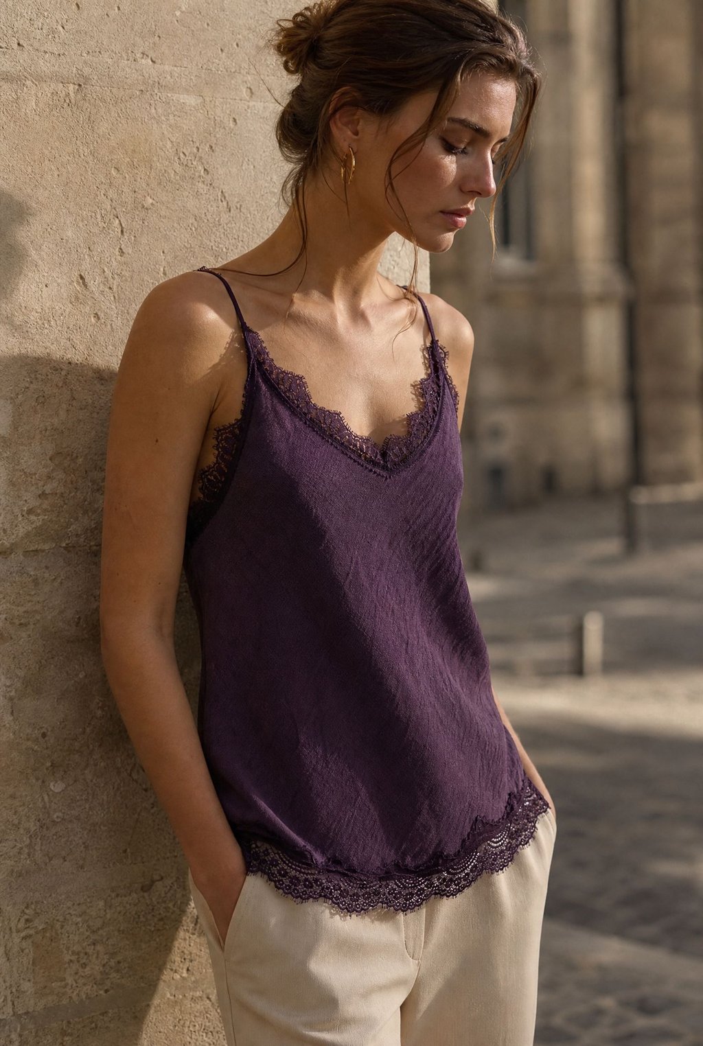 KDAPDT.02 top texture v dentelle bretelles fines 12