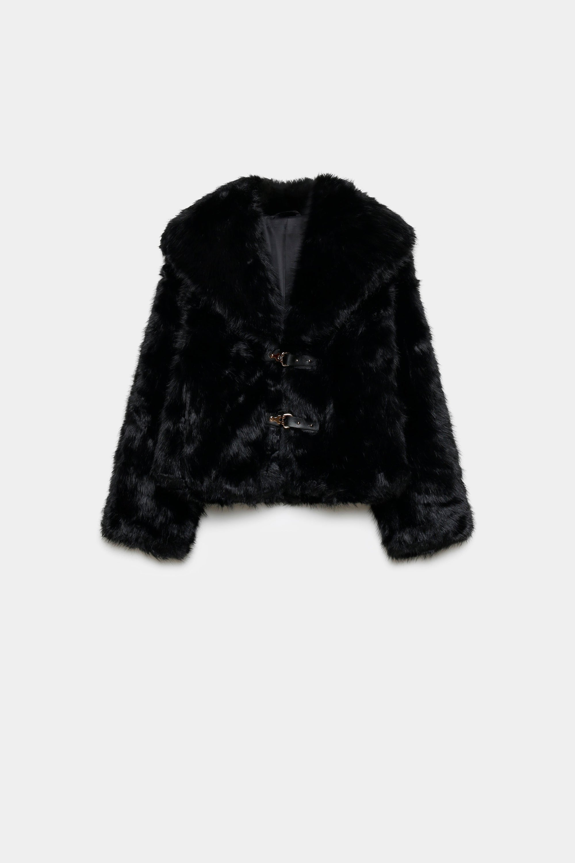 Veste en fausse fourrure élégante pour femme – Coupe courte, couleur noire, alliant confort et élégance. Veste fausse fourrure stylée.