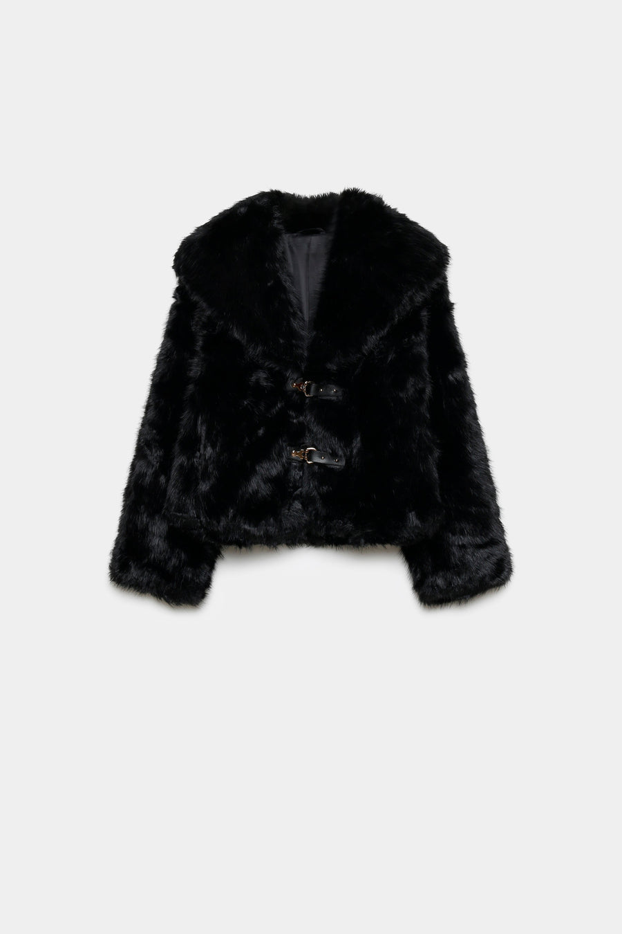 Veste en fausse fourrure élégante pour femme – Coupe courte, couleur noire, alliant confort et élégance. Veste fausse fourrure stylée.