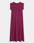 robe coupe droite femme vue face violet œillets métalliques