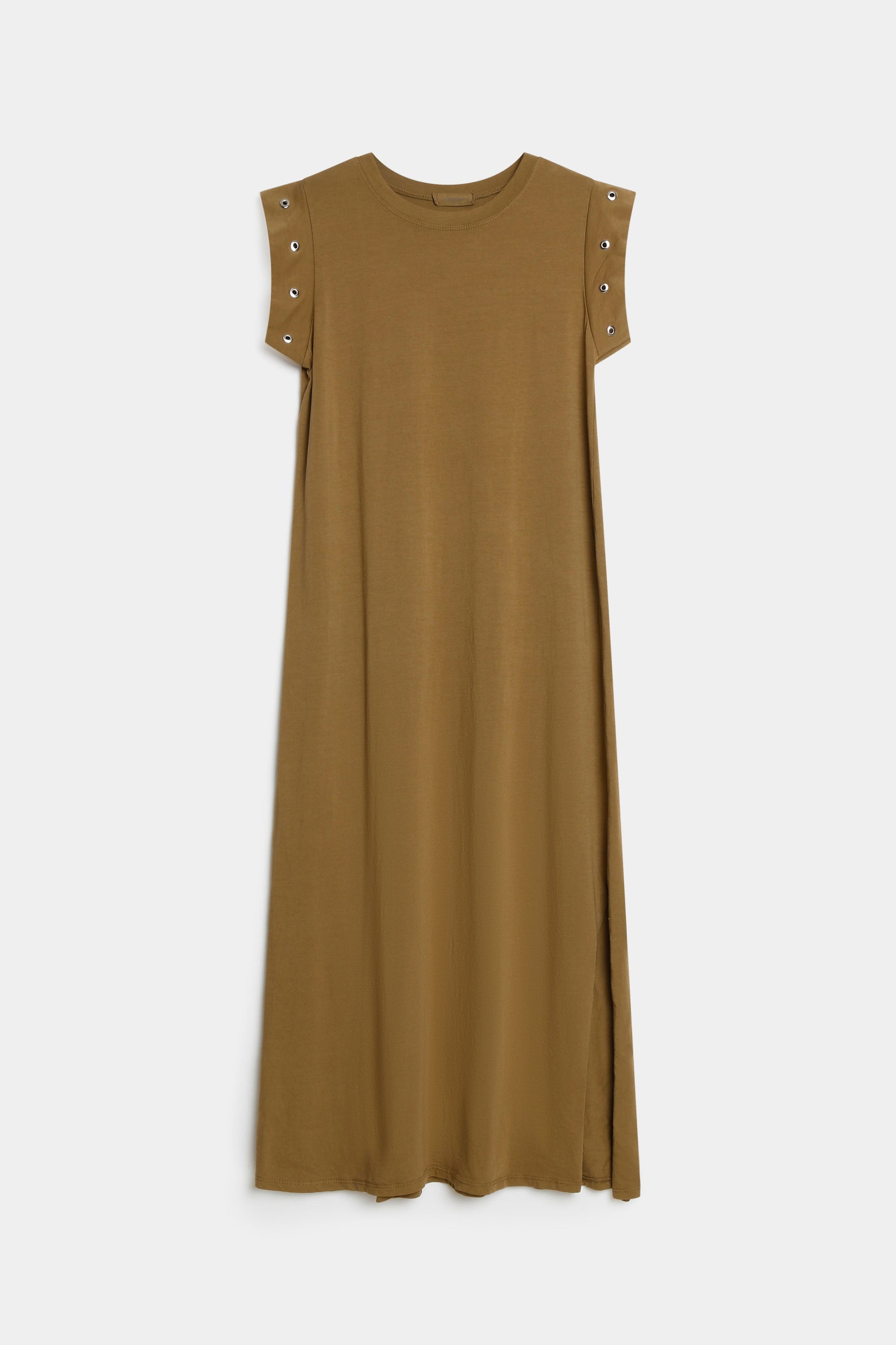 robe coupe droite femme vue face olive structure coupe droite