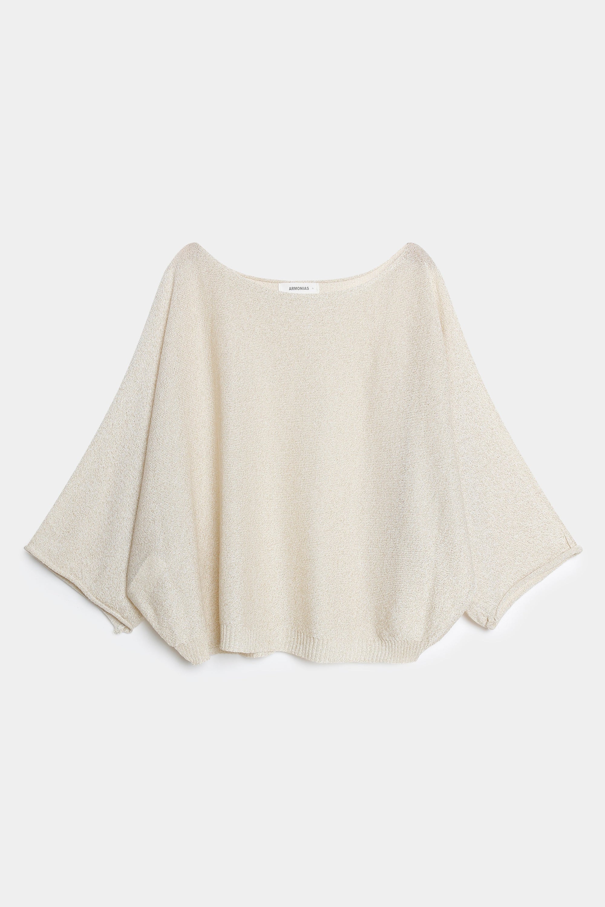 blouse manche 3 4 beige col rond