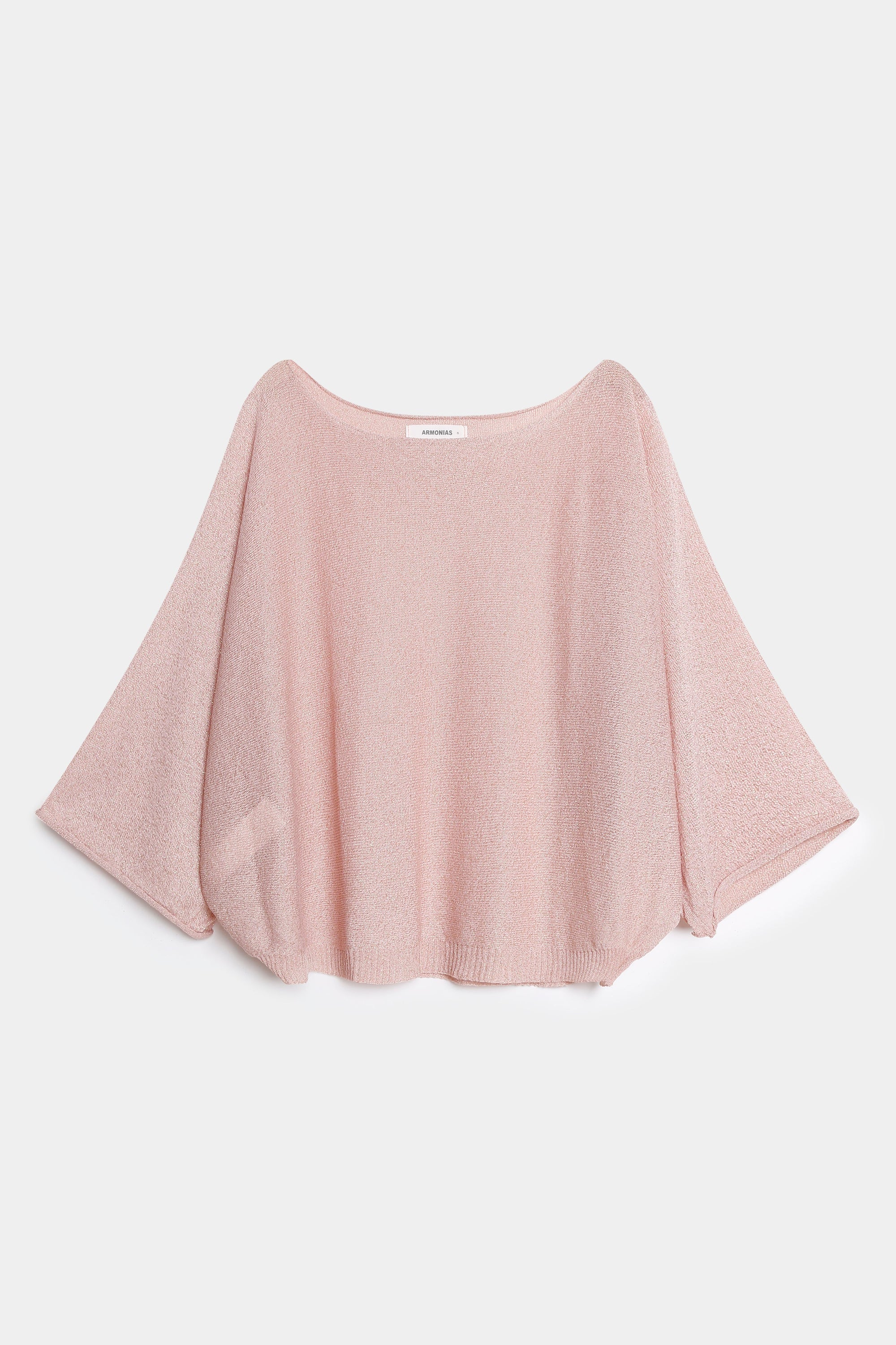 blouse manche 3 4 rose col rond