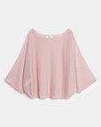 blouse manche 3 4 rose col rond