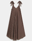 Robe trapèze longue à pois bretelles à nouer vue 7