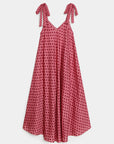 Robe trapèze longue à pois bretelles à nouer vue 13
