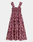 Robe fleurie smockée à bretelles volantées vue 13