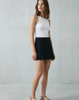 Mini Jupe short Noir Fendue
