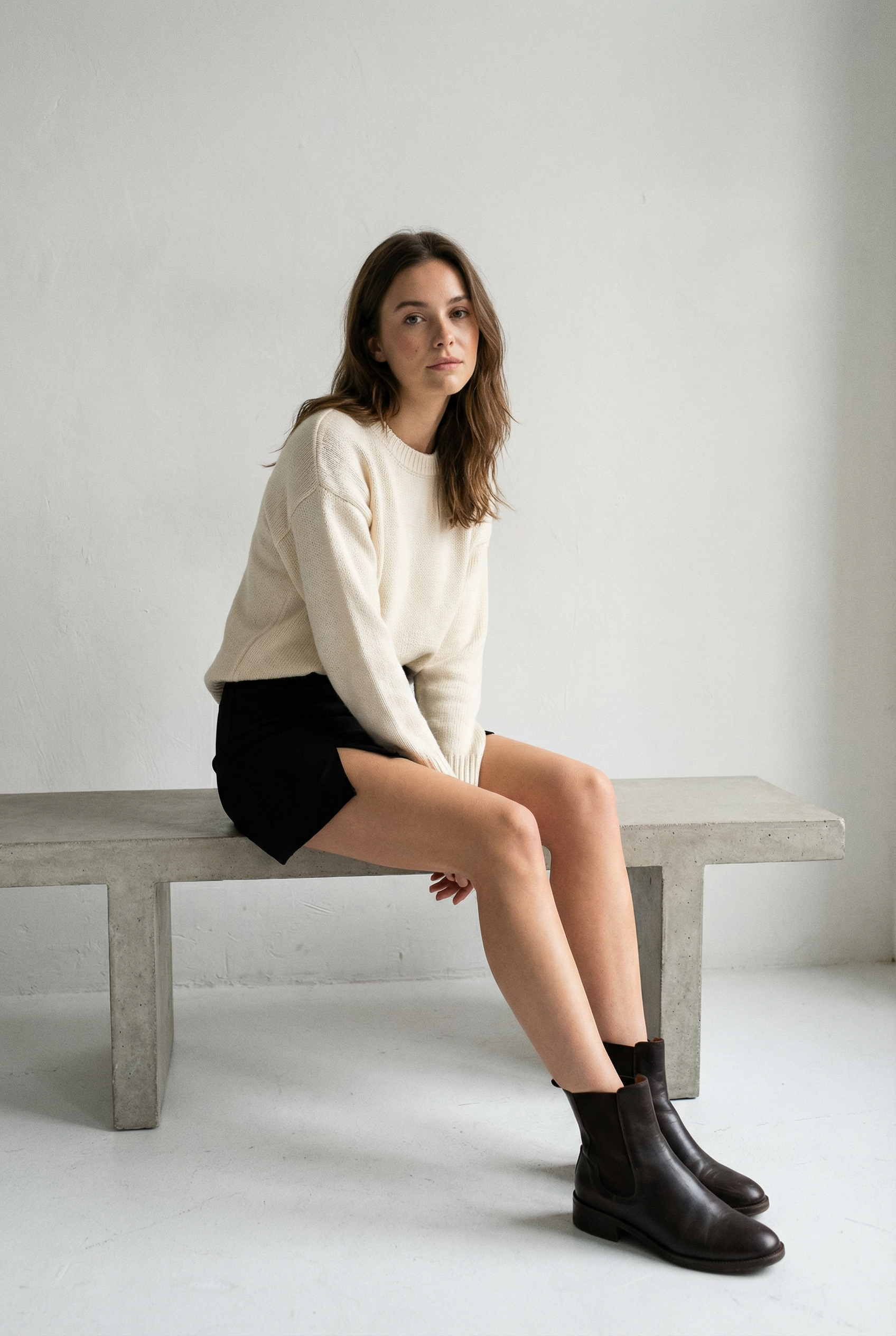 Mini Jupe short Noir Fendue