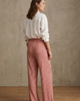 Pantalon droit taille haute en viscose