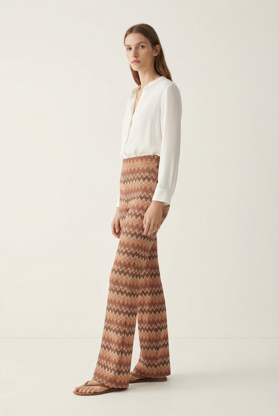 Pantalon flare taille haute femme vue 7