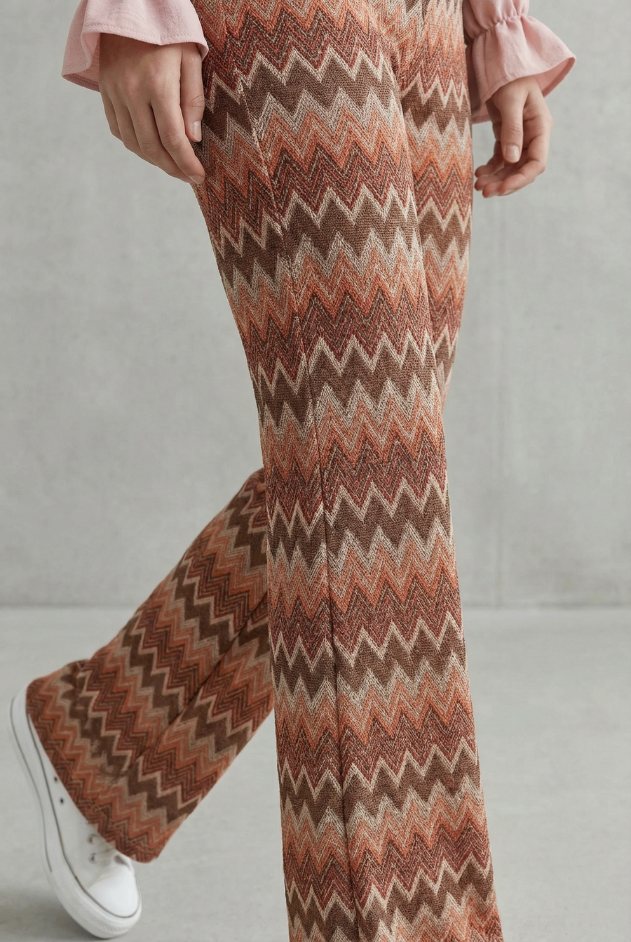 Pantalon flare taille haute femme vue 11