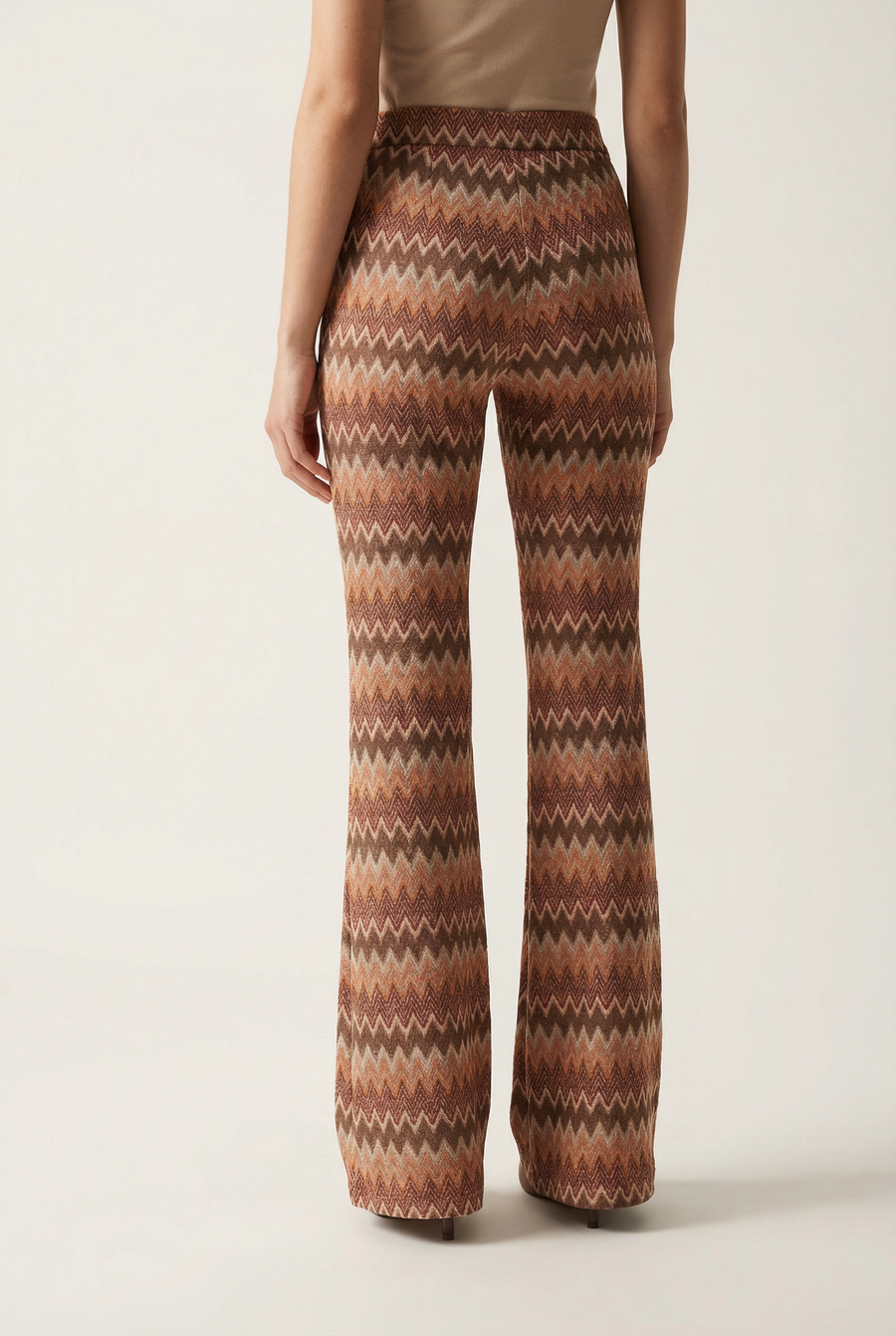 Pantalon flare taille haute femme vue 12