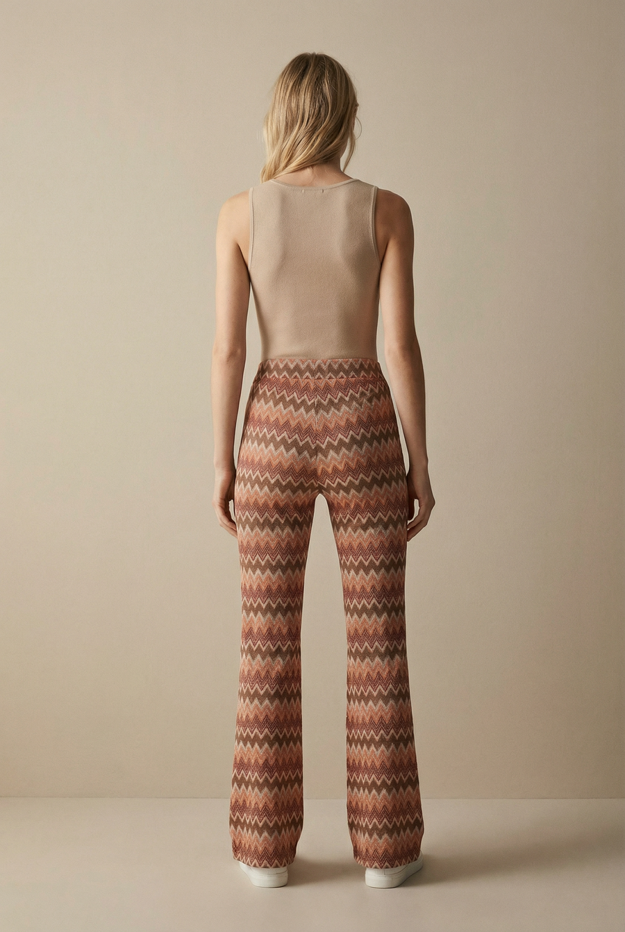 Pantalon flare taille haute femme vue 13