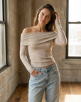 Off-the-shoulder sweater