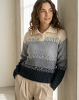 Pull polo femme en maille douce – Manches longues