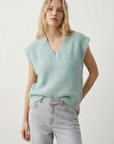 Suéter de punto sin mangas con cuello en V suave y extragrande para mujer: comodidad y versatilidad con estilo.