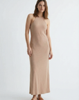 Elegant Beige Tightening Halter Dress