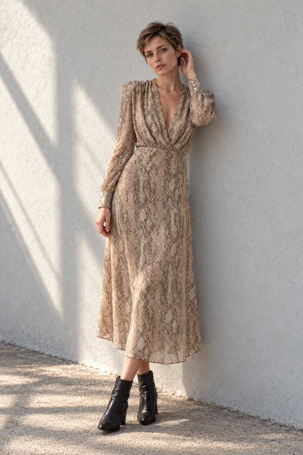 Robe Imprimé Animal Python Manches Longues vue 6