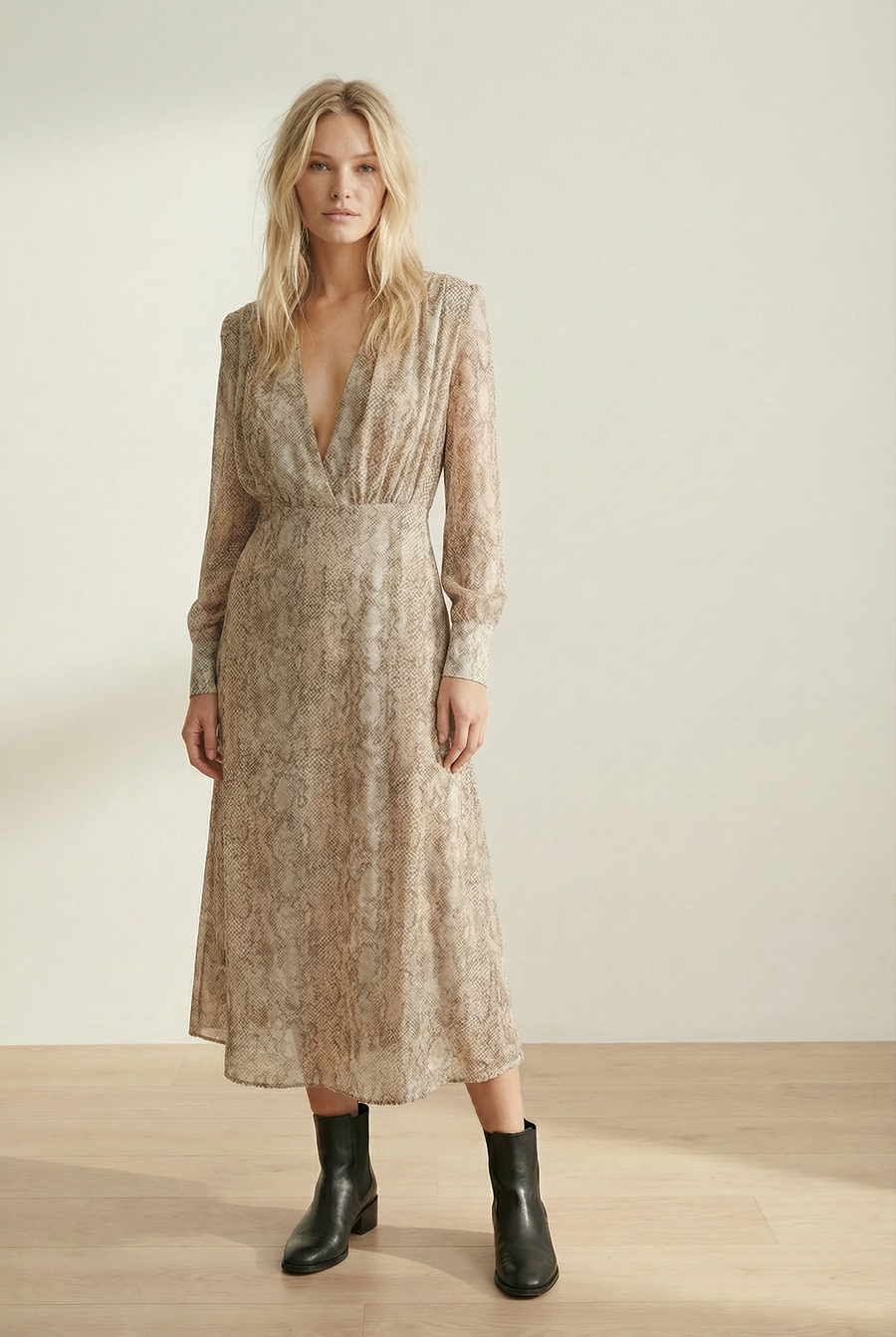 Robe Imprimé Animal Python Manches Longues vue 6
