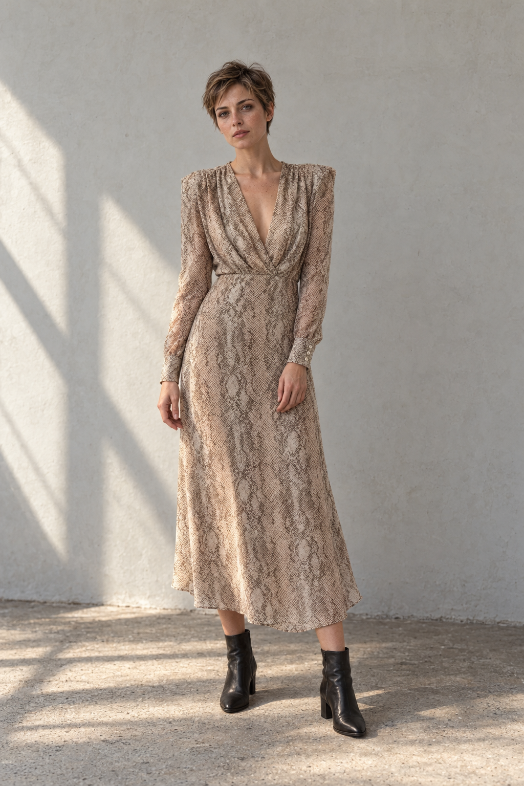 Robe Imprimé Animal Python Manches Longues vue principale