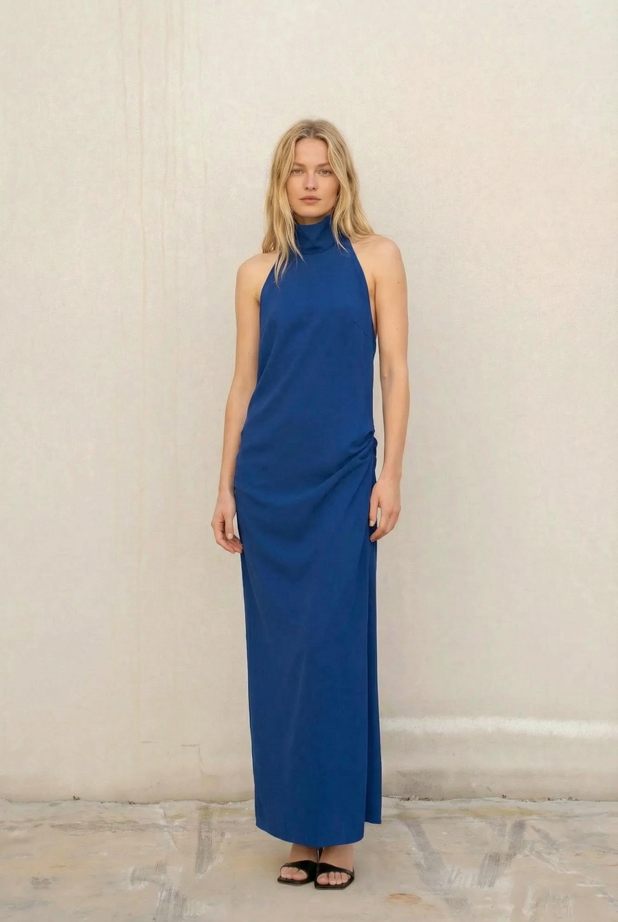 Robe Longue Dos Nu Bleue