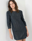 Robe en denim à manches bouffantes