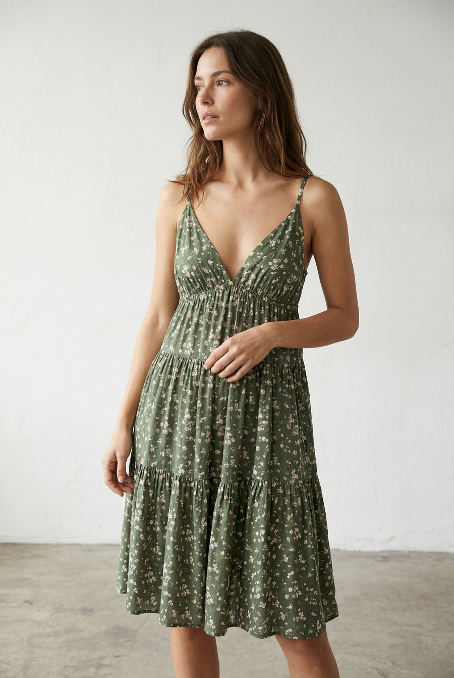 Robe fluide en viscose à bretelles fines