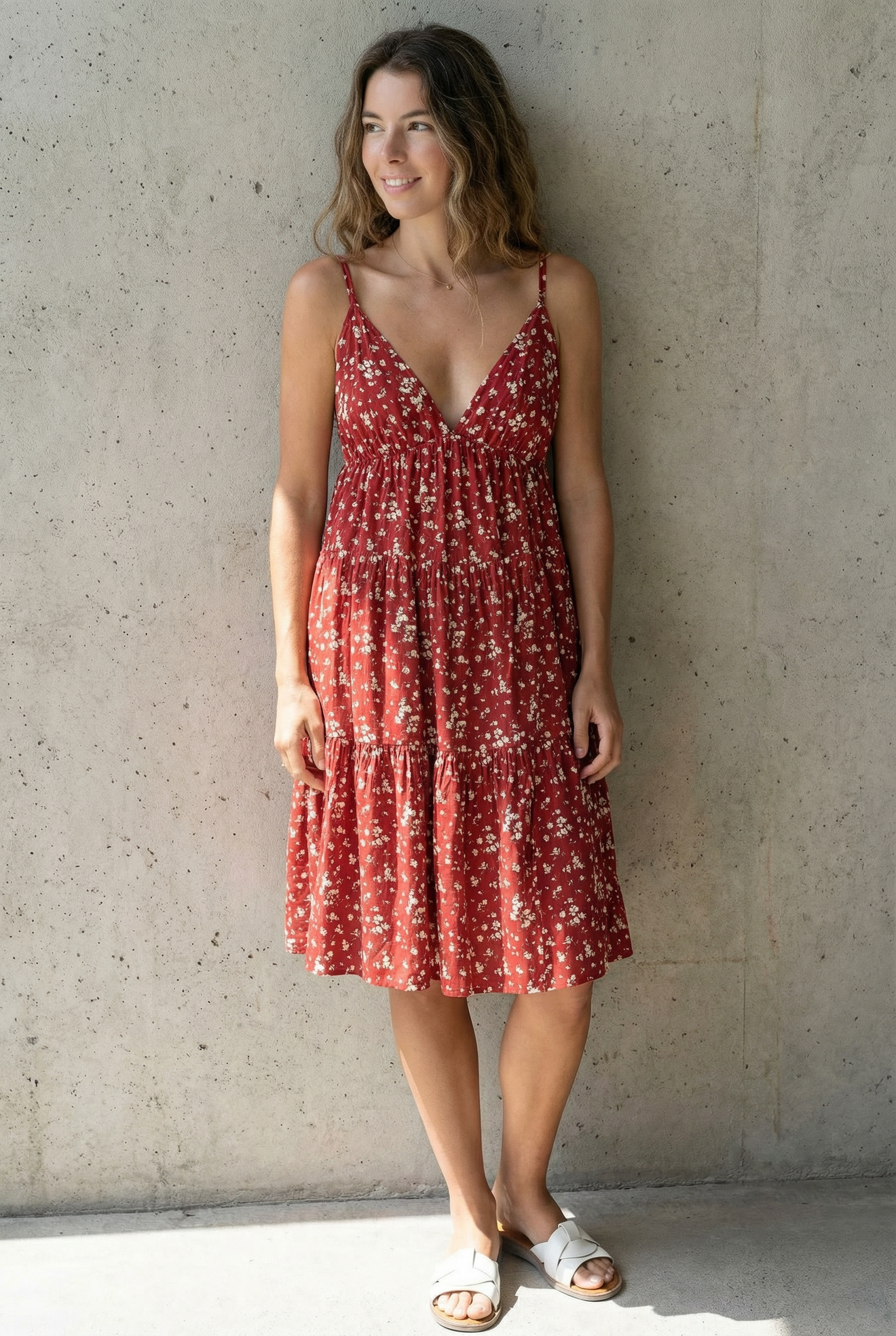 Robe fluide en viscose à bretelles fines