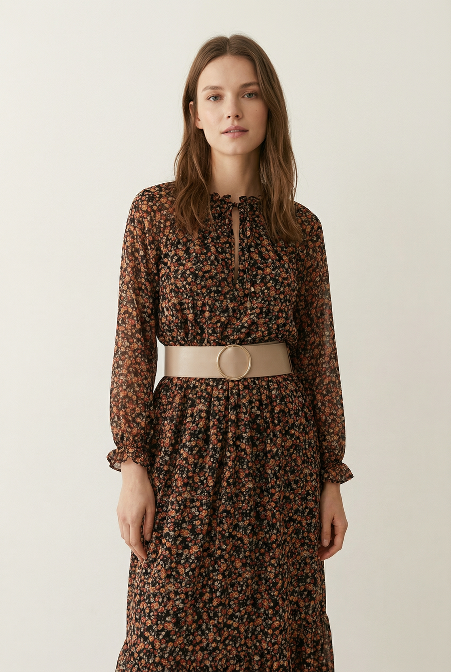 Robe longue fleurie coupe ample