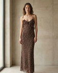 Long brown polka dot dress – Chic and flowing for summer