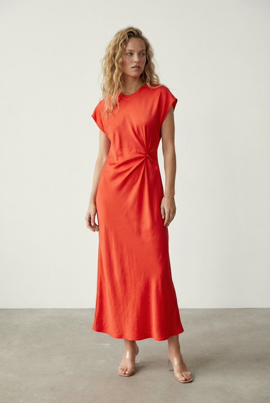 Robe longue orange