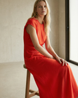 Robe longue orange