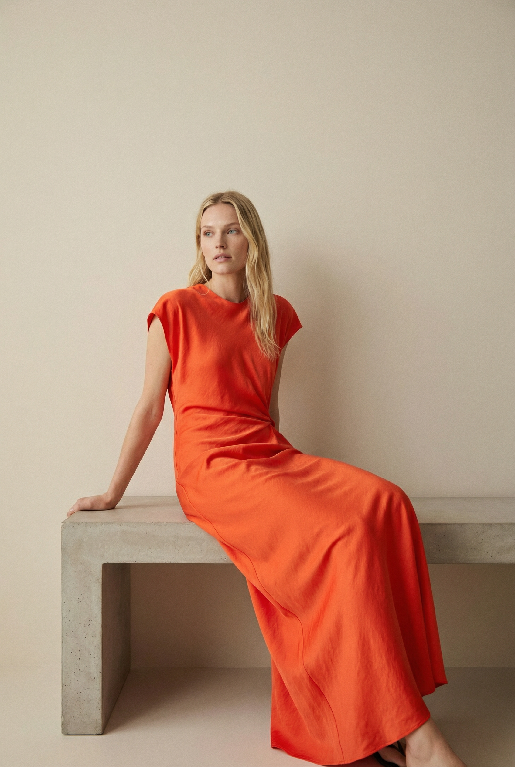 Robe longue orange
