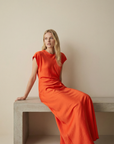Robe longue orange