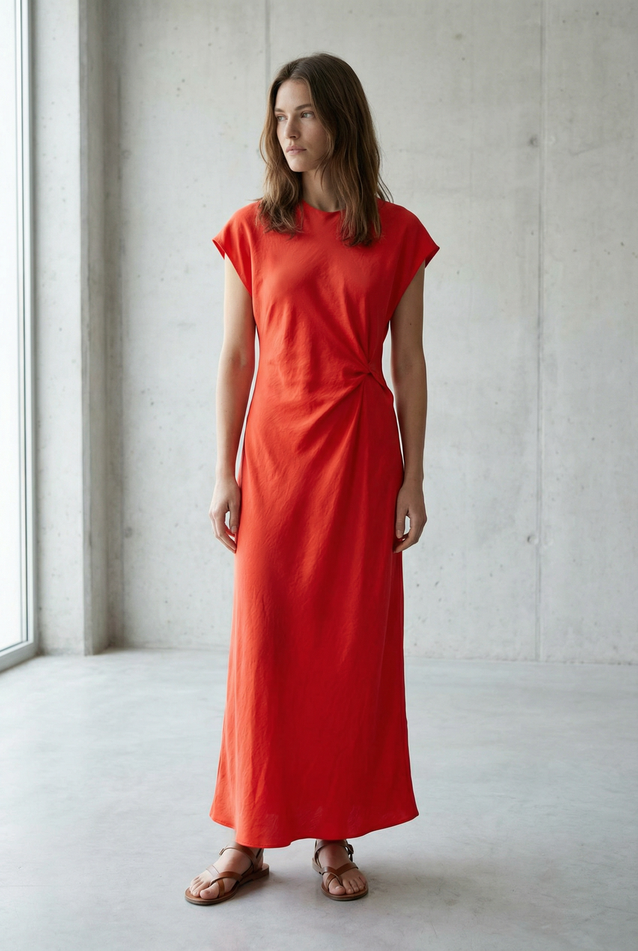Robe longue orange