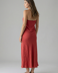 Robe midi halter fluide en viscose
