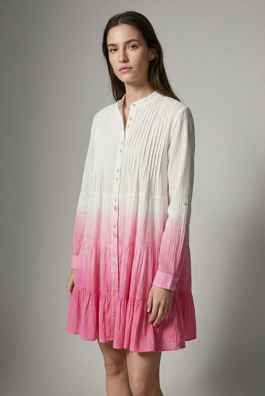 Robe tie-dye en coton femme – Manches longues