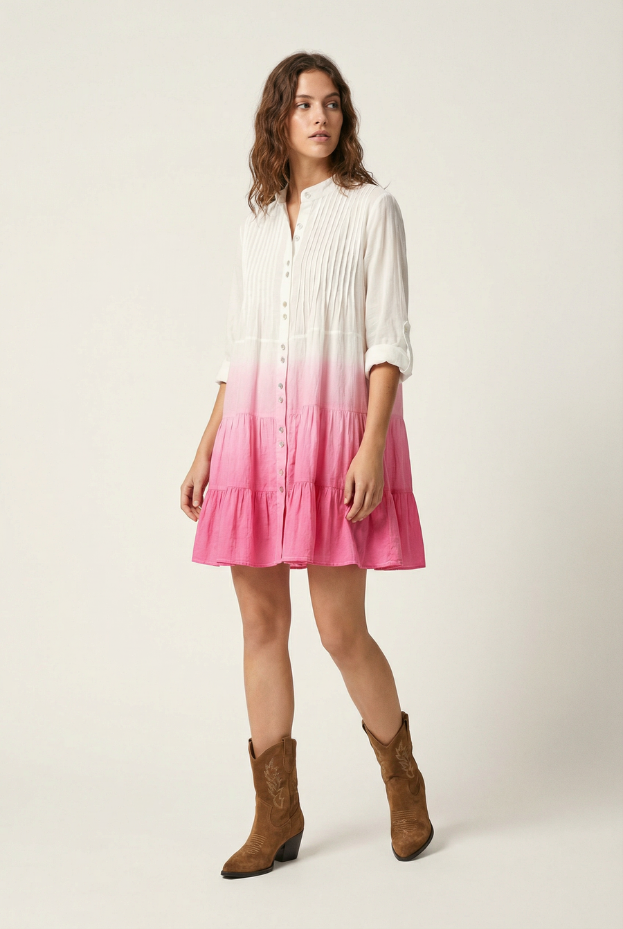 Robe tie-dye en coton femme – Manches longues