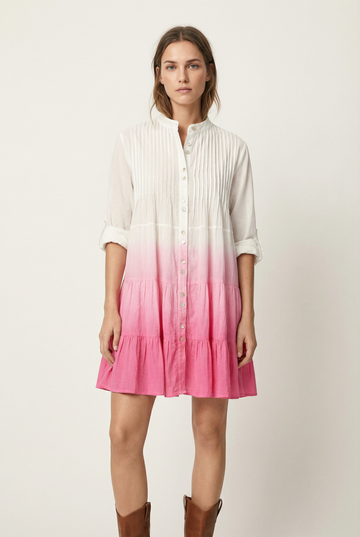 Robe tie-dye en coton femme – Manches longues