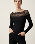 T-shirt dentelle Manches longues